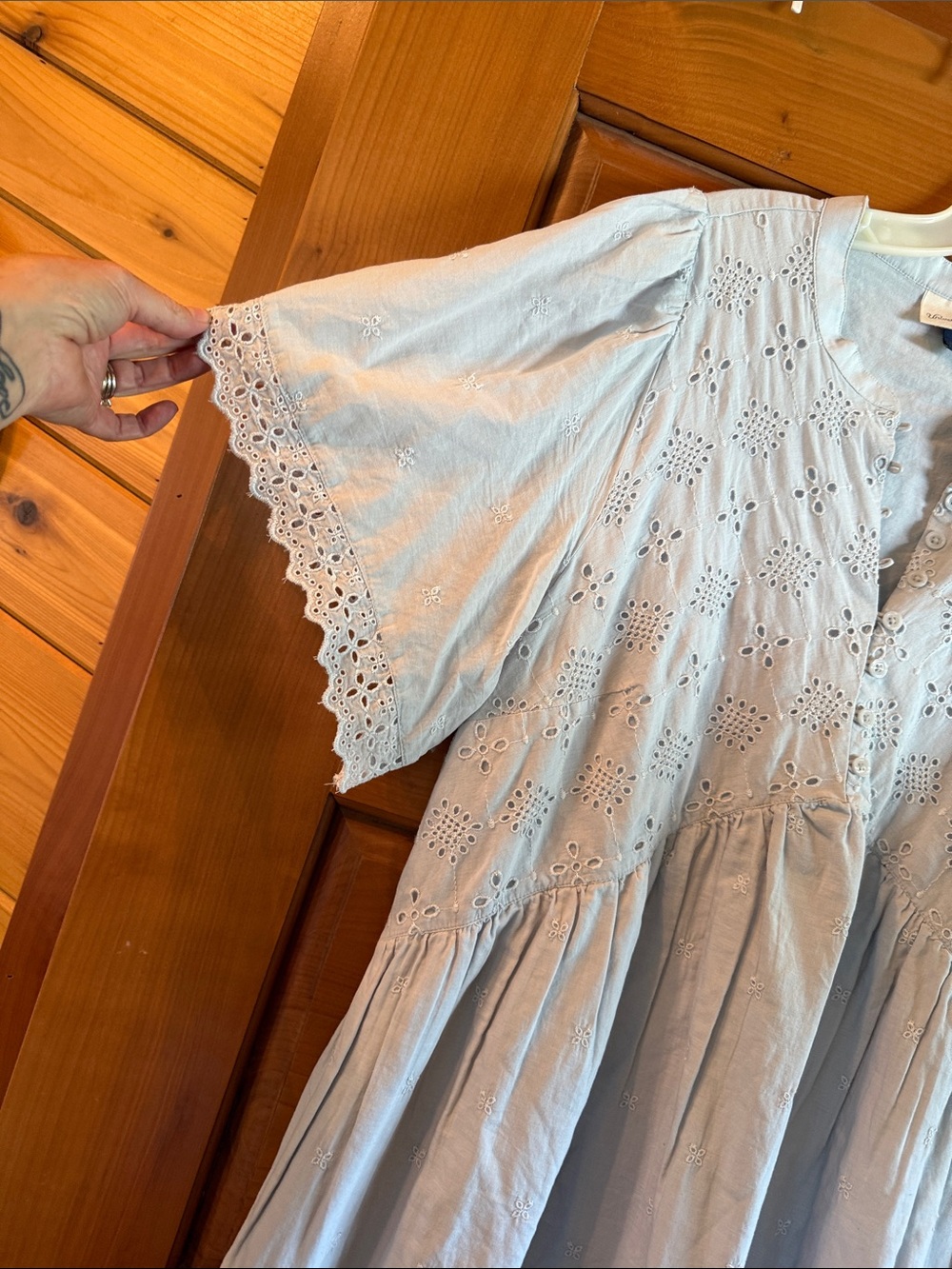 Universal Thread Pale Blue Eyelet Cotton Dress - Picture 3 of 7